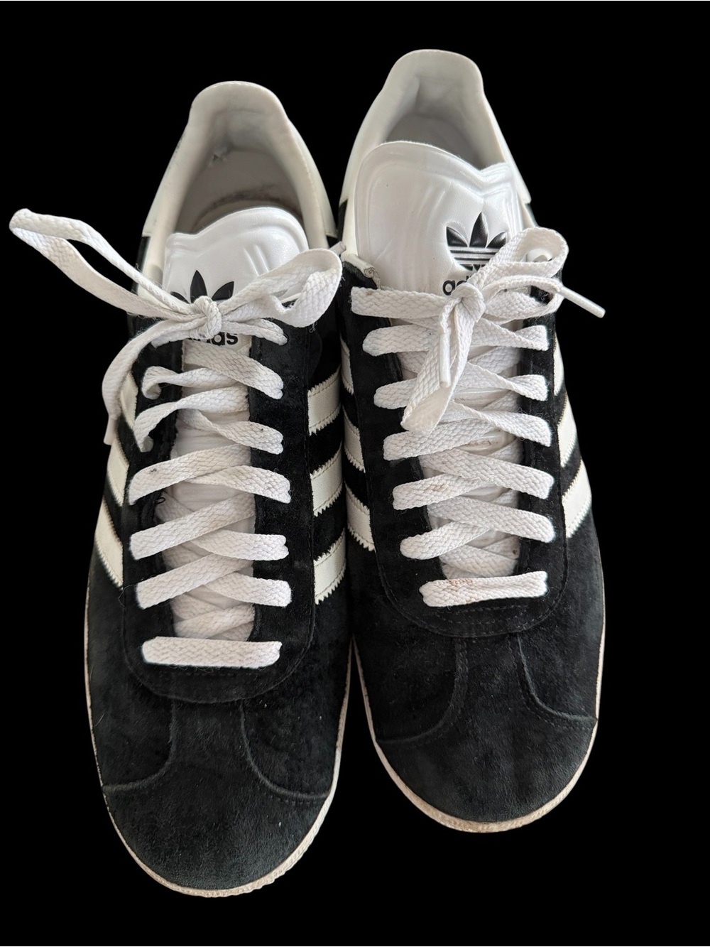 adidas Black & White Suede Athletic Sneakers